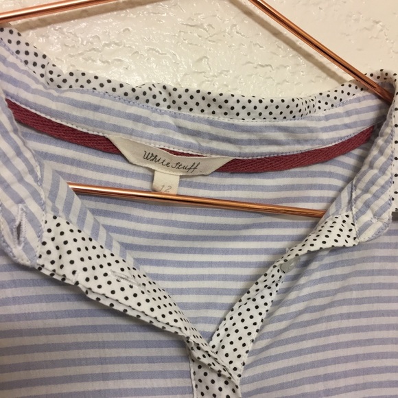 White Stuff Striped Button Down w/ Polka Dots - Picture 4 of 6